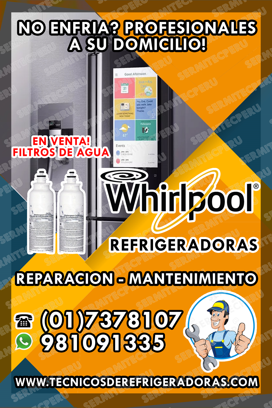 Reparaciones refrigeradoras WHIRLPOOL 981091335 / LINCE